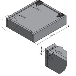 Prowadnica dolnego montażu GTV Modern Slide OSHX-H do płyty 16mm, dł. 300–450mm, cichy domyk, pełny wysuw