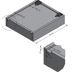 GTV – Prowadnica dolnego montażu Modern Slide OSHX-H do płyty 16mm, dł. 300–450mm, cichy domyk, pełny wysuw