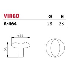 NOMET – Gałka meblowa VIRGO A-464 – Aluminium