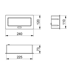 Gniazdo wpuszczane SOFT GTV przedłużacz biurkowy 2x230V, USB – Czarny