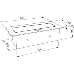 GTV – Gniazdo wpuszczane SOFT przedłużacz biurkowy 2x230V, USB – Czarny