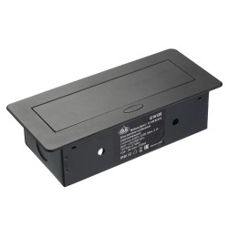 Gniazdo wpuszczane SOFT GTV przedłużacz biurkowy 2x230V, USB – Czarny