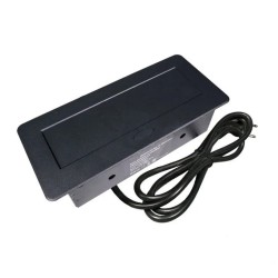 Gniazdo wpuszczane SOFT GTV przedłużacz biurkowy 2x230V, USB – Czarny