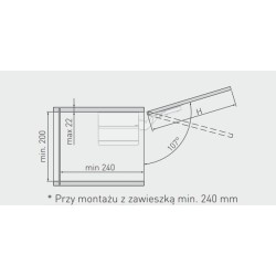 Podnośnik klap frontów GTV TOP-STAYS moc F 3200-9000, wys. frontu 400–700mm – biały/szary