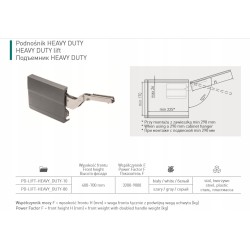 GTV – Podnośnik klap frontów TOP-STAYS moc F 3200-9000, wys. frontu 400–700mm – Biały