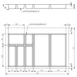 GTV – Wkład do szuflad Axispace, 800mm – Antracyt