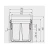 GTV – Segregator na śmieci Practi Eco 600 34L+2x17L, potrójny, 68L, antracyt