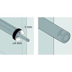 BLUM TIP-ON 956A, długi z odbojnikiem, mocny – czarny, szary, biały