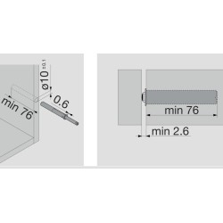 BLUM TIP-ON 956A, długi z odbojnikiem, mocny – czarny, szary, biały