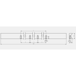 GTV Uchwyt GROOVE LONG – 1200mm – jasne złoto szczotkowane