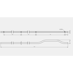 Długi uchwyt do mebli GRAVEL LONG 1200 czarny mat