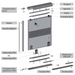 Rączka / listwa uchwytowa 2,7m GTV COTE 18 – bezramowy system przesuwny do płyt 16/18mm – Aluminium, Szampan