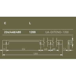 GTV – Uchwyt meblowy EXTEND 1200mm – Czarny mat