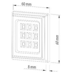 GTV – Oprawa LED VINCENTE 3000K, kwadrat, chrom