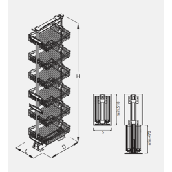 CT120-MIDI NOMET 4-półki 300 CHROM