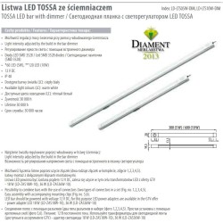 GTV – Listwa LED ze ściemniaczem TOSSA 3000K, 5/10W, 30/60cm, krótka/długa, biały