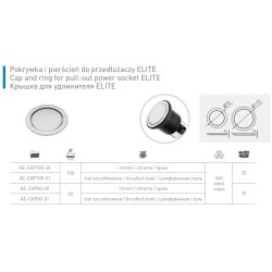 GTV – Pokrywka i pierścień do przedłużaczy fi–60mm ELITE - chrom/inox