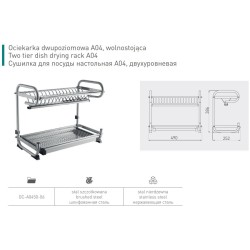 Ociekarka/suszarka do naczyń, dwupoziomowa A04 GTV wolnostojąca, inox