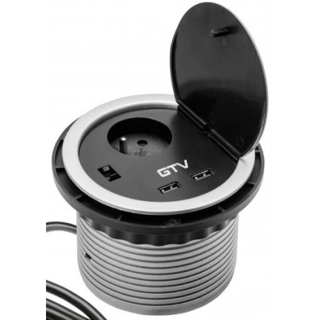 GTV – Przedłużacz biurkowy wpuszczany CHARGER 230V, USB