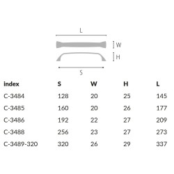 Uchwyt do mebli SONGO C-345 – Aluminium, chrom, Inox, czarny