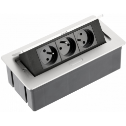Gniazdo wpuszczane SOFT biurkowe 3x230V, Czarne, Białe, Srebrne