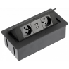 Gniazdo biurkowe, przedłużacz 2x230V, USB, białe, czarne, srebrne
