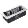 Gniazdo biurkowe, przedłużacz 2x230V, USB, białe, czarne, srebrne