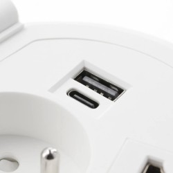 GTV – Przedłużacz biurkowy wpuszczany CHARGER PLUS ładowanie indukcyjne, 230V, HDMI, RJ-45, biały/czarny