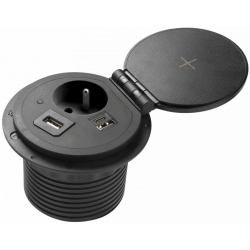 Przedłużacz biurkowy wpuszczany CHARGER PLUS łindukcja, 230V, HDMI