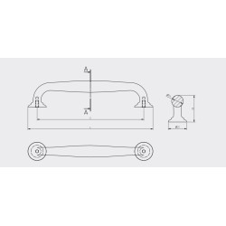 Uchwyt do mebli STILO, rozstaw 160 mm, czarny mat
