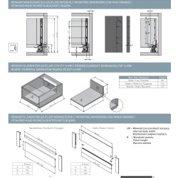 Szuflada meblowa Axis Pro GLASS, H-116, L-350, cichy domyk, biała, GTV