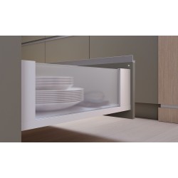 GTV – Szuflada Axis Pro GLASS, szklane boki, H-116mm, L-350mm, cichy domyk - biała - PB-AXISPRO-GLASS-KPL350B1