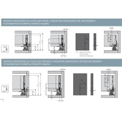 Szuflada meblowa Axis Pro GLASS, H-116, L-450, cichy domyk, biała, GTV