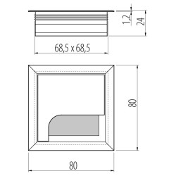 Przepust kablowy GTV MERIDA 80x80mm – aluminium, czarny