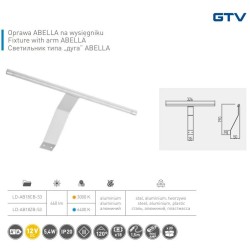 GTV – Oprawa na wysięgniku ABELLA 3000K/6400K, aluminium