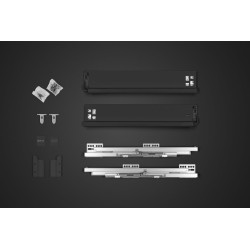 GTV – Szuflada AXIS PRO H-86mm, L-450mm, cichy domyk, pełny wysuw, czarny - PB-AXISPRO-KPL450A2