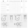 GTV – Kółko meblowe CALIBRO fi-35, h-50.5mm z hamulcem - czarne