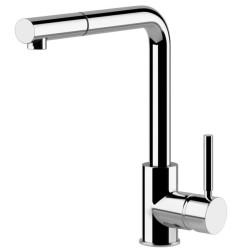 GESSI – NEUTRON Bateria jednouchwytowa z wyciąganą wylewką 17169.031, Chrom