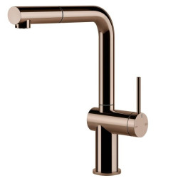 GESSI – INEDITO Bateria jednouchwytowa z wyciąganą wylewką 60433.030, Miedź PVD