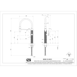 GESSI – 316 MECCANICA Bateria jednouchwytowa półprofesjonalna 60012.707, Czarny metal szczotkowany PVD