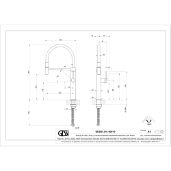 GESSI – 316 Bateria jednouchwytowa półprofesjonalna 60010.299, Czarny matowy, wykończenie lakierowane