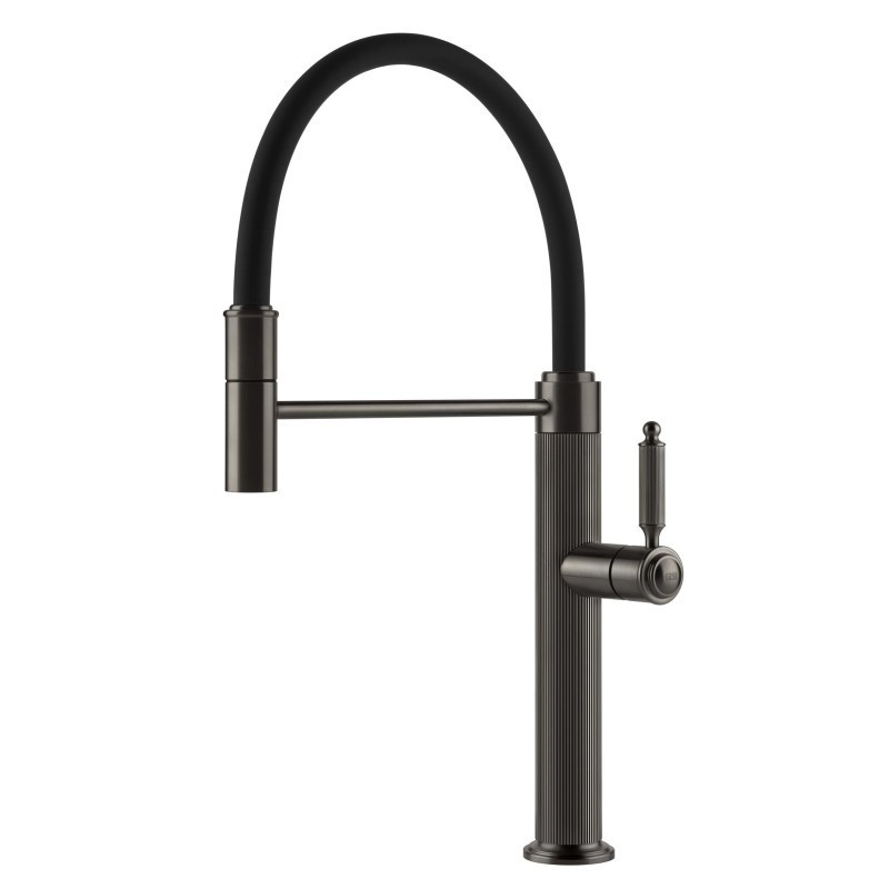 GESSI – VENTI20 Bateria jednouchwytowa półprofesjonalna 60634.707, Czarny metal szczotkowany PVD, wykończenie PVD GESSI – VENTI20 Bateria jednouchwytowa półprofesjonalna 60634.707, Czarny metal szczotkowany PVD, wykończenie PVD