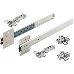 Hettich – Prowadnica 450/500/550mm KA 5740 do drzwi otwierano chowanych + zawias Sensys