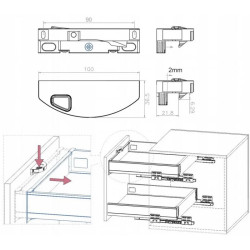 Axis Pro – Zaczep do szuflady wewnętrznej – biały