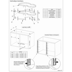 NERKA – KOSZ CARGO CORNER – prawa/lewa – 400-600mm – biała