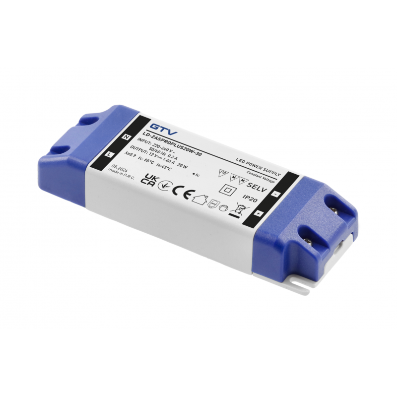 GTV –Zasilacz LED PRO+ 12V, 80W, input 220-240VAC, IP20 GTV –Zasilacz LED PRO+ 12V, 80W, input 220-240VAC, IP20