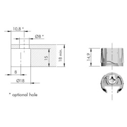 ITALIANA FERRAMENTA – Mocowanie do wspornika PK2 PRO min. 18 mm