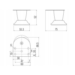 GTV – Nóżka meblowa DZ-055 H-55mm CHROM