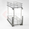 KO-MET – Kosz Cargo dwupoziomowy 150-600 mm – stelaż chrom, białe dno półek