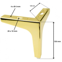 GTV – Nóżka meblowa STGY wys. 100, 130 mm – Złoto